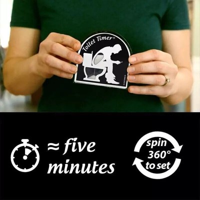 Toiletten-Sanduhr Timer 5 Minuten – Lustiges Geschenk & Deko Fürs Badezimmer, Schwarz/Weiß