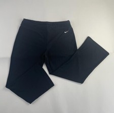 Vintage Nike Leggings Small 4-6 Black Women Swoosh FitDry Athletic Pants Used