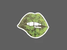 Weed Lip Bite Sticker 420 Waterproof Marijuana Smoke Gift NEW