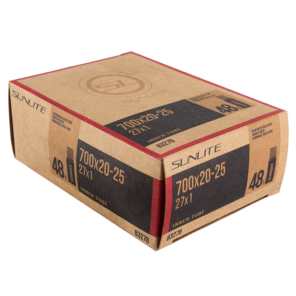Sunlite Bicycle Inner Tube 700x20-25c Schrader Valve 48mm Road Hybrid Bike