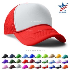 Trucker Hat Foam Mesh Baseball Cap Snapback Plain Solid Men Hats Army I