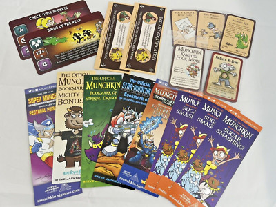 Lot of (17) Munchkin Bookmark And Card Promos Steve Jackson Games Bookmarks Prom