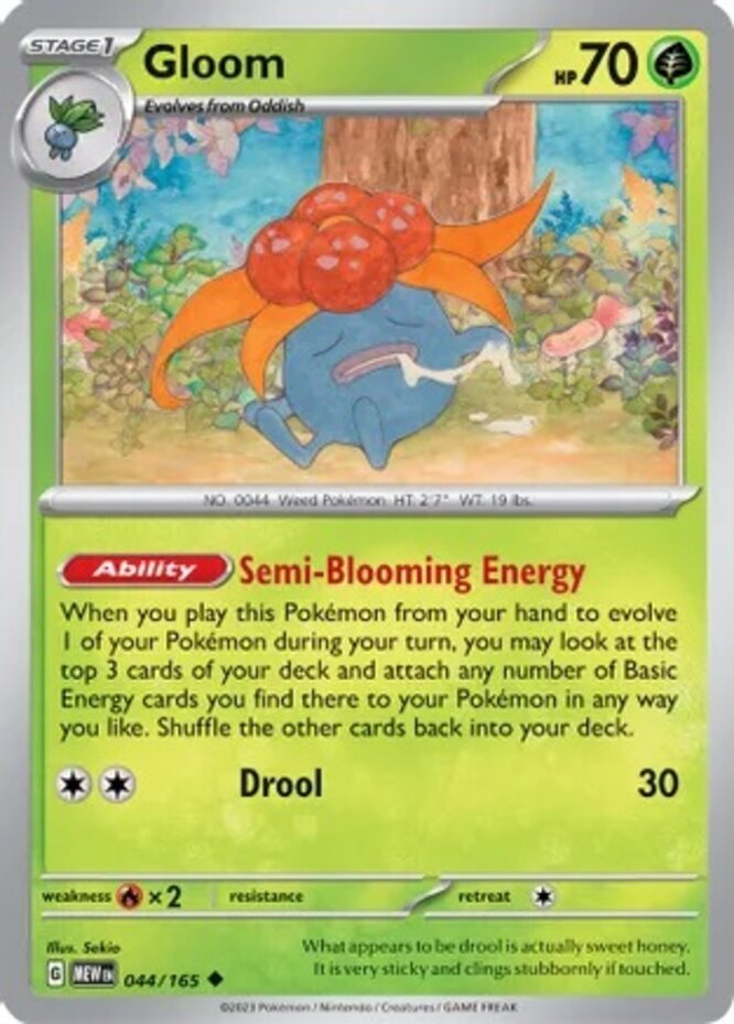 Pokemon Gloom - 044/165 - Uncommon NM-Mint Scarlet & Violet - 151