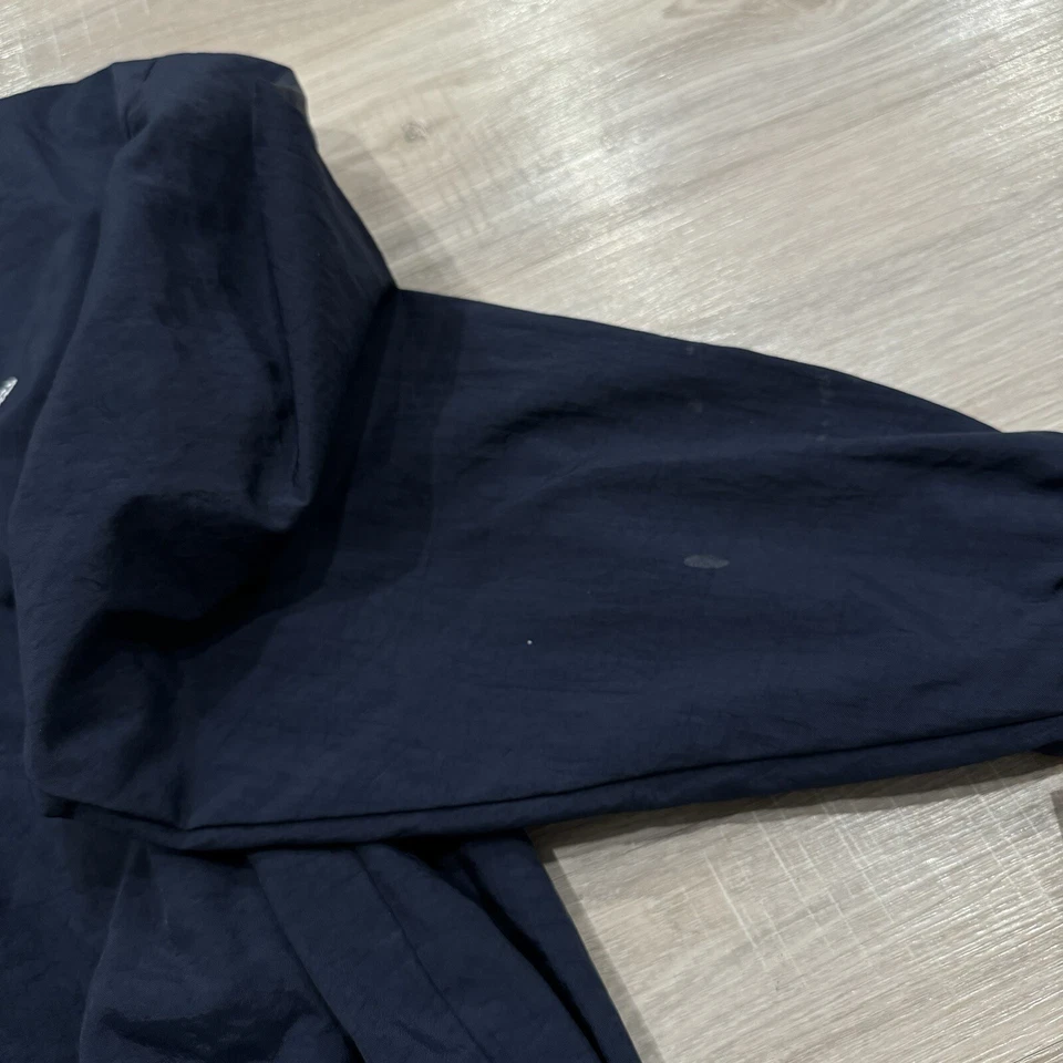 Jaqueta corta-vento masculina vintage 90’s Champion quarto de zíper GG azul marinho dourada - Imagem 4 de 4