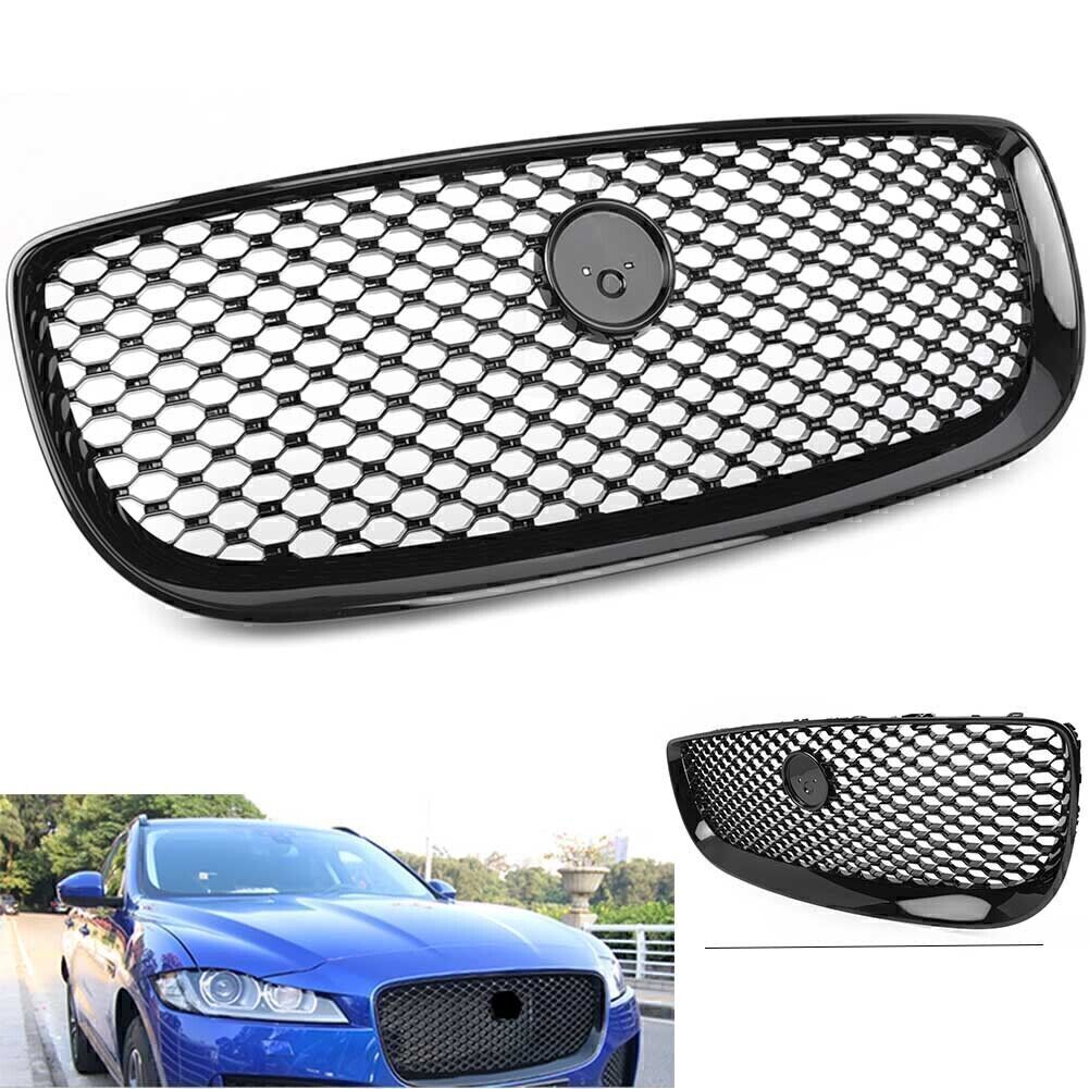 1X Upper Center Grill Front Radiator Grille Mesh For Jaguar XJ 16-2020 17 Black