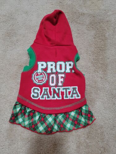 wag-a-tude Pet Hoodie Small Red & green, Prop. Of Santa, Santa's No. 1