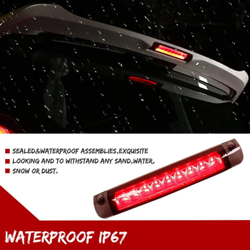 Lente negra ahumada 9LED tercera luz de freno para Toyota Crolla Sequoia Highlander RAV4 Foto 4 de 4