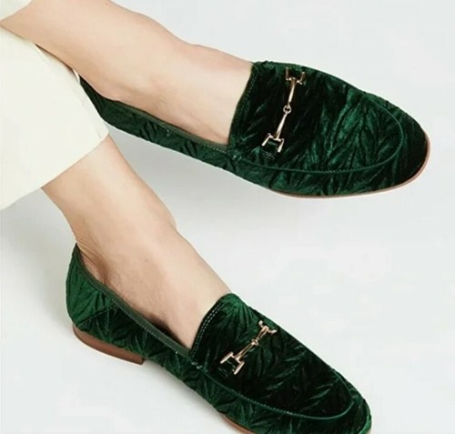 Sam Edelman Loraine Velvet Loafer Green 