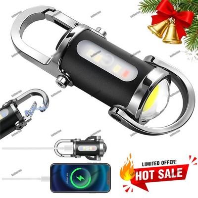 Portable Rechargeable Bright Keychain Flashlight Phone Charger,Emboadlie Mode AE