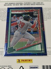 2025 Panini Donruss - Rated Prospect Christian Moore #145 Blue Velocity