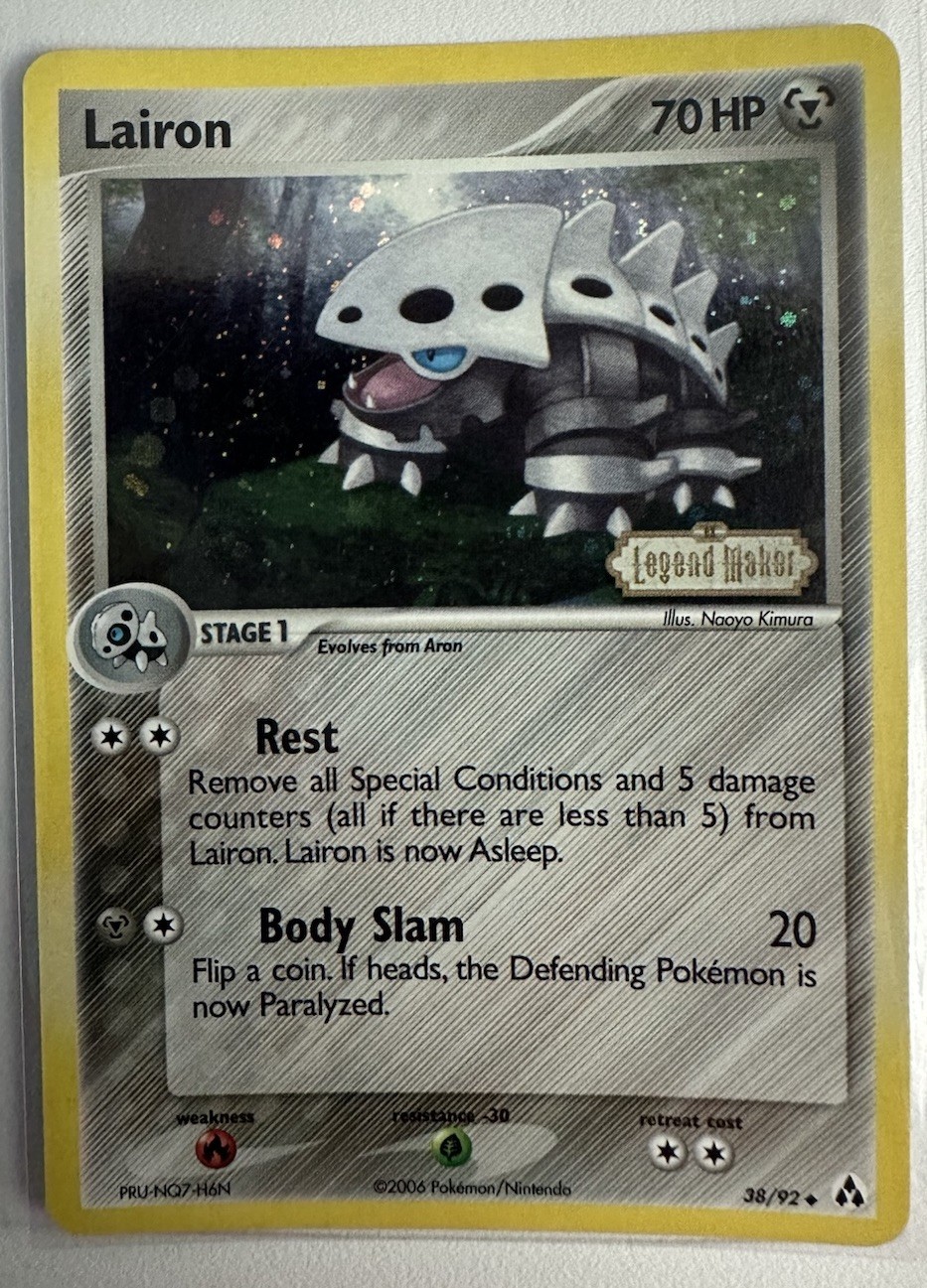 Lairon 38/92 NM/VLP - Legend Maker STAMPED - Reverse Holo - Pokemon Card