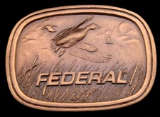 NA08140 *NOS* VINTAGE 1970s ***FEDERAL AMMUNITION CO.*** FIREARMS GUN BUCKLE