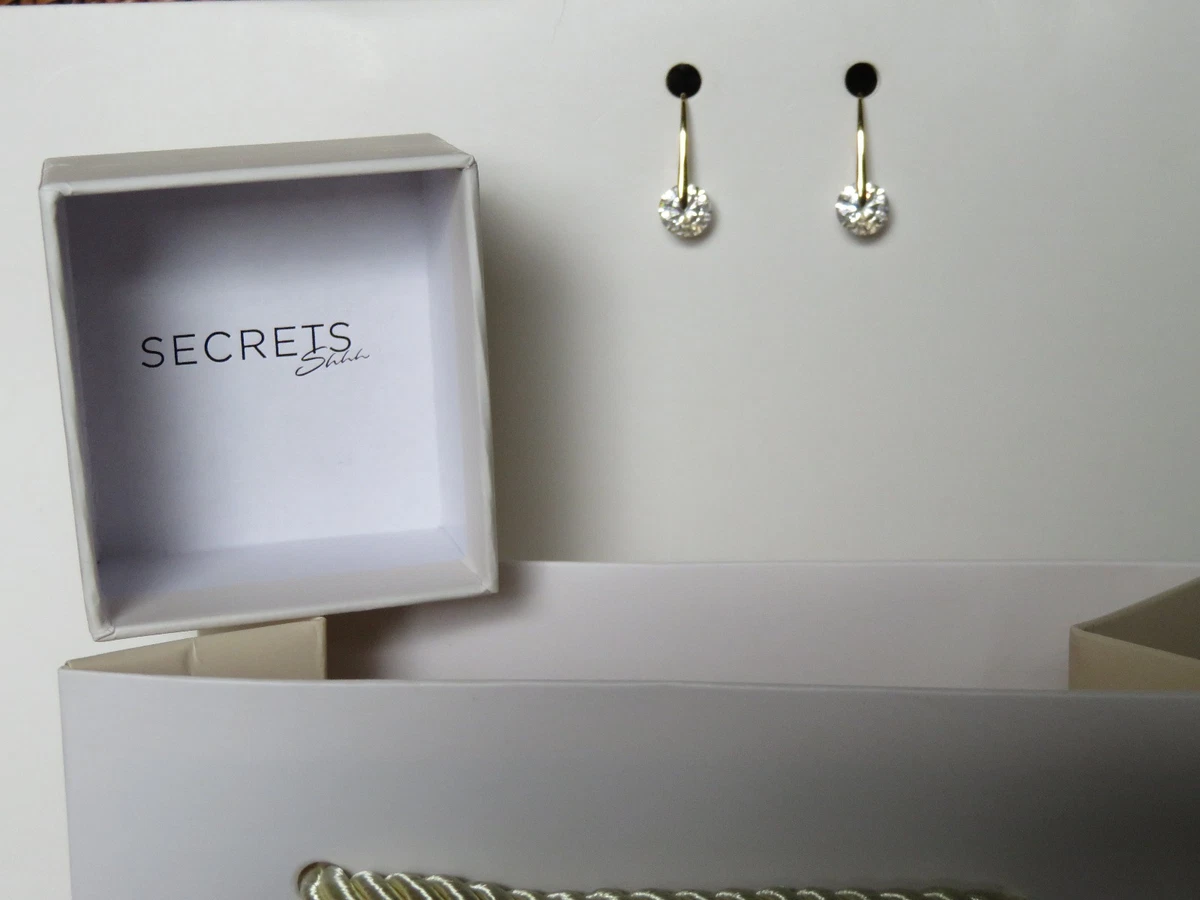 Secrets Shhh Brilliant drop earrings w 3.34 carats in 10ct Yellow Gold RRP $649