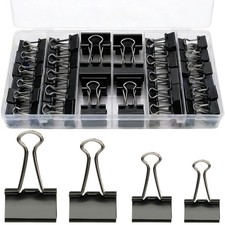 Binder Clips Assorted Sizes, 140 PCS Black Binder Paper Clips Office Clips Of...