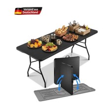 Gartentisch klappbar 180x75cm Kunststoff wetterfest Tragegriff Tisch