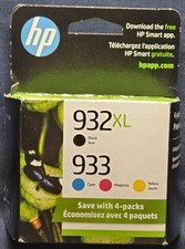 HP 932 XL Black 933 Tri-Color Cyan,Magenta,Yellow Ink Cartridge, Exp. Feb 2026