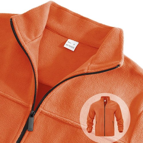 Mens Outdoor Winter Fleece Jacket Zipper Stand Collar Warm Insulated Top - Picture 5 of 28