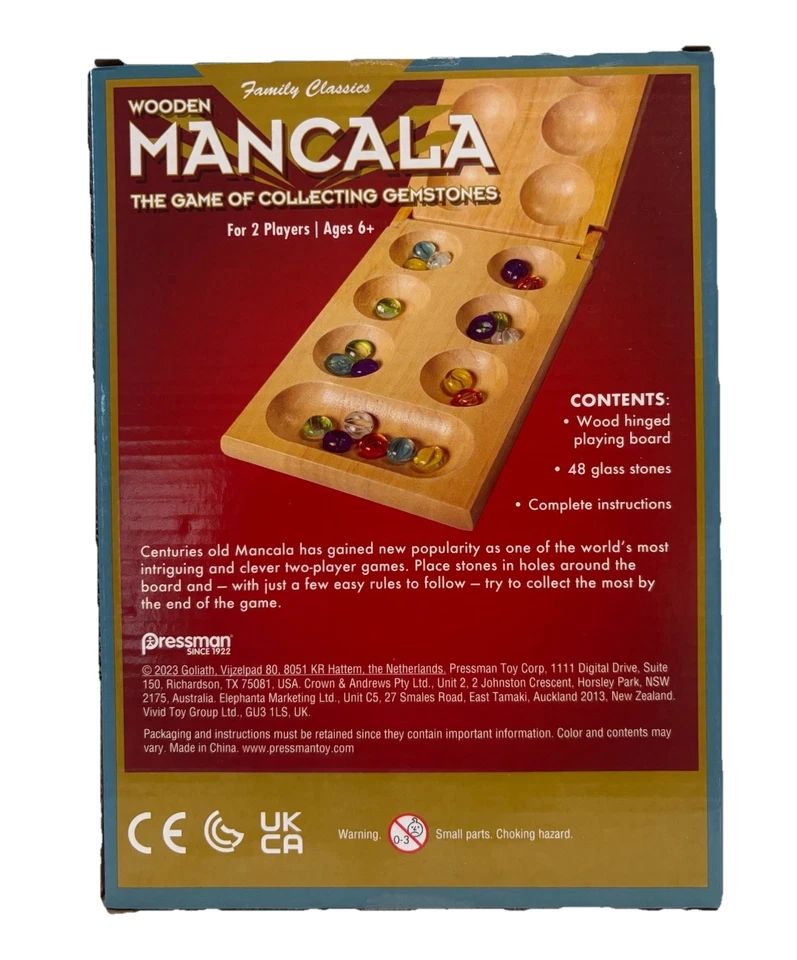 Clásico Juego de Mesa Plegable Mancala con Cuentas/Piedras de Vidrio. Juego de estrategia familiar Foto 2 de 3