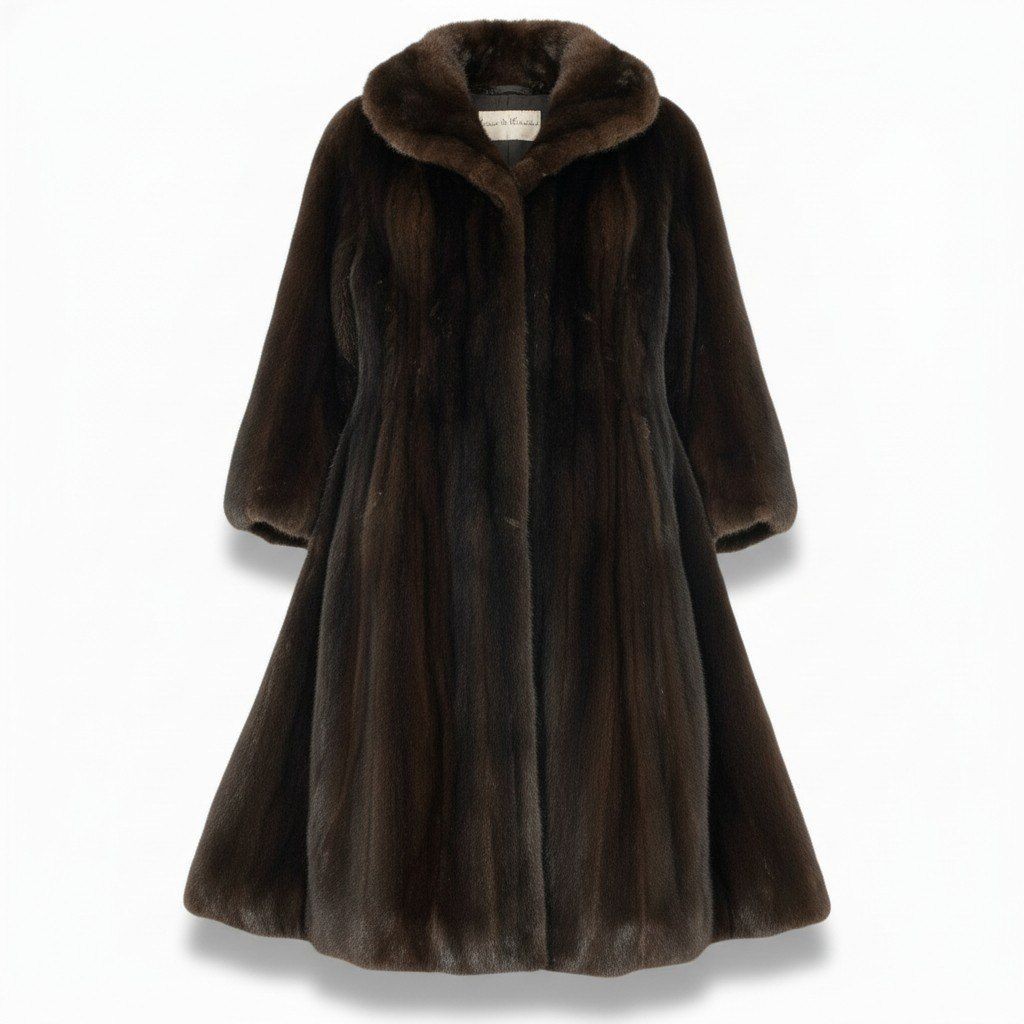 Estardo Di Valentino Mink Long Coat Dark Brown F Size Women Authentic From Japan thumbnail 11