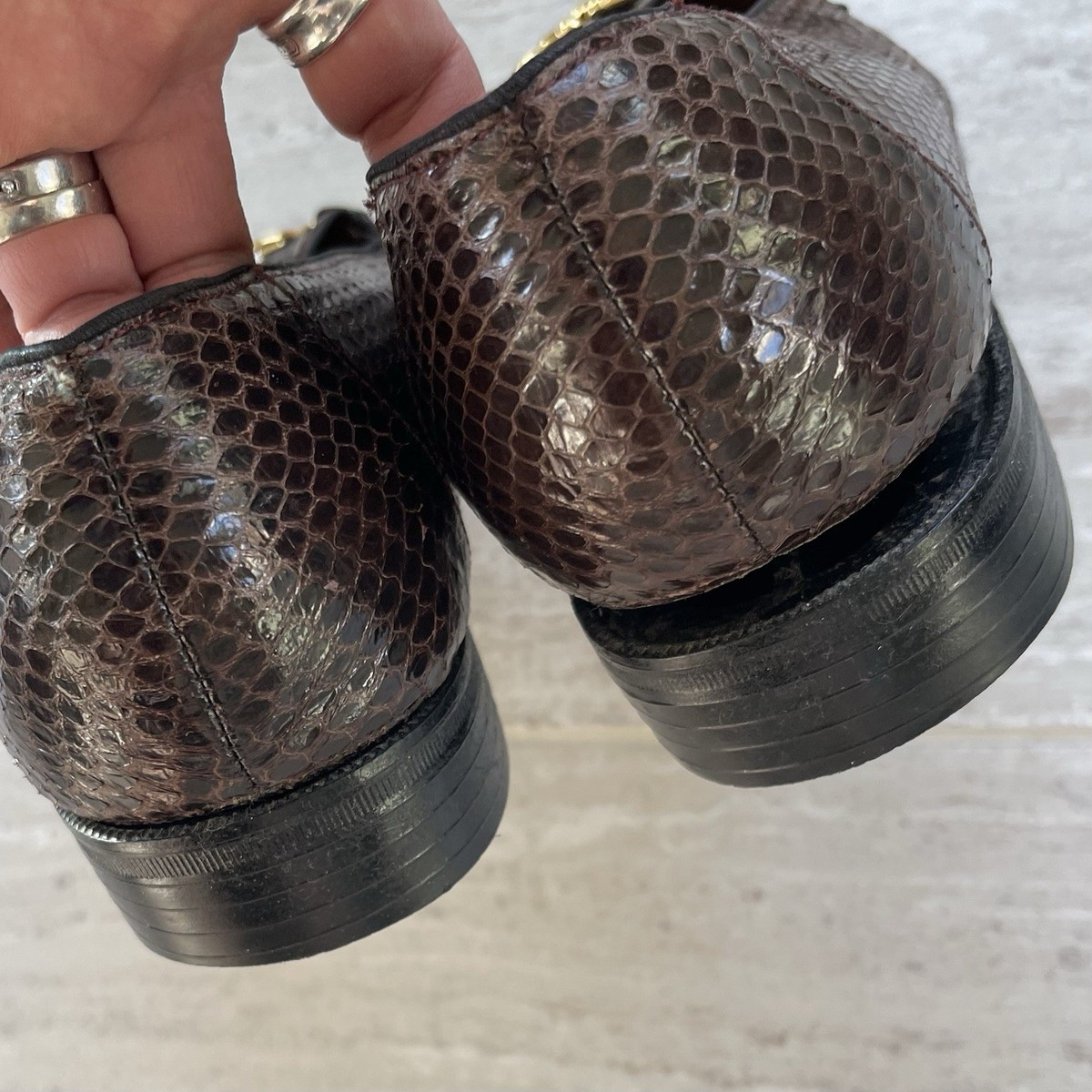 Giorgio Brutini Mens 11.5 M Brown Genuine Snake Skin Bit  display picture 2