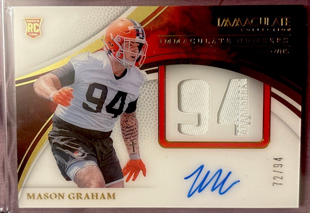 MASON GRAHAM  PANANI IMMACULATE COLLECTION AUTO 72/94 ROOKIE  PATCH NRPA MGM