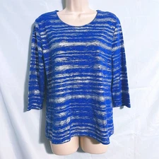 Rebecca Malone Blue & Silver Top Size M