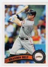 2011 Topps Update Brandon Belt Rookie Debut #83 Giants