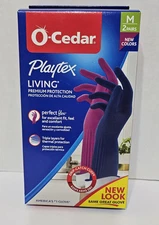 MEDIUM Playtex O-Cedar Living Gloves Drip-Catch Cuff Reusable Gloves Combo Pack