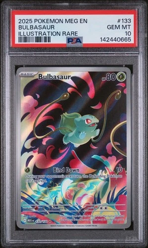 2025 POKEMON MEG EN-MEGA EVOLUTION ILLUSTRATION RARE #133 BULBASAUR PSA 10