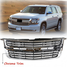 Fit For 2015-2020 Chevy Tahoe Suburban Ltz Style Front Upper Grille Grill Chrome Fit For 2015-2020 Chevy Tahoe Suburban Ltz Style Front Upper Grille Grill Chrome