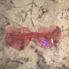 Pink Heart-Shaped Novelty Costume Glasses, Adult Unisex One Size