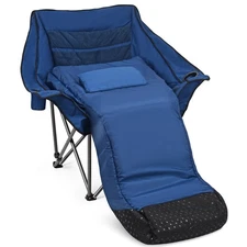 Oversized Fully Padded Camping Chair with Removable Foot Pocket, Heavy Duty C...