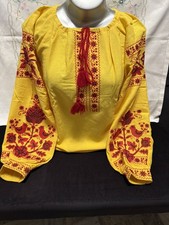 Damen Bluse Neu Stickerei BohoStil Folklore Vyshyvanka Gr.XL Вишиванка bestickt 