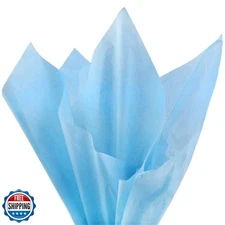 PMLAND 100 Sheets Sky Blue Tissue Wrapping Paper Bulk 20 x 15 Inches for Gift