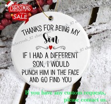 Son Christmas Ornaments from Dad Mom Gifts for Son Birthday Keepsake Thanks f...