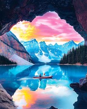 Paint by Numbers Kit for Adults Beginner Snow Mountain, Adult Paint by Number