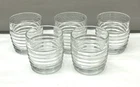 5 Vintage Anchor Hocking Park Avenue Clear On The Rocks Low Ball Ribbed Glasses