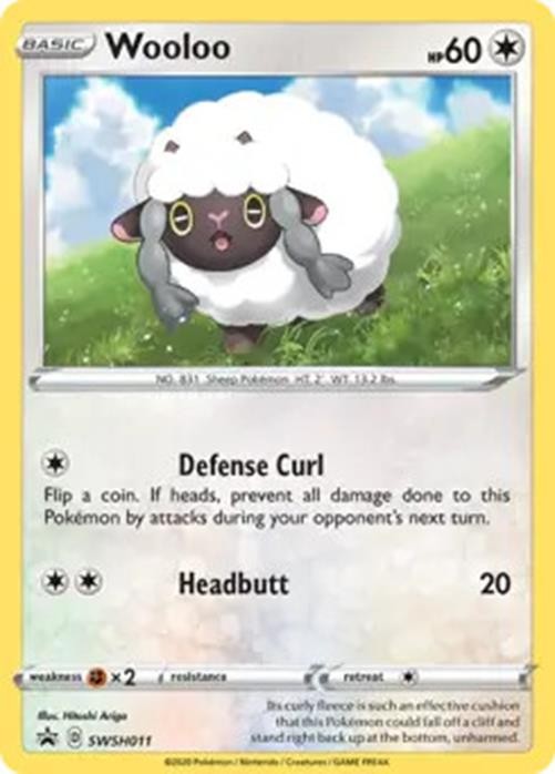Wooloo - SWSH011 - Pokemon Sword & Shield Promo General Mills Holo Card NM