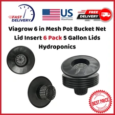 Viagrow 6 in Mesh Pot Bucket Net Lid Insert 6 Pack 5 Gallon Lids Hydroponics