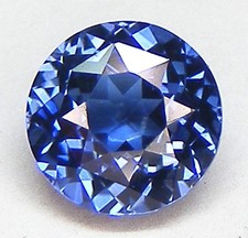 EXCELLENT CUT ROUND 4 MM. CEYLON BLUE SAPPHIRE LAB CORUNDUM