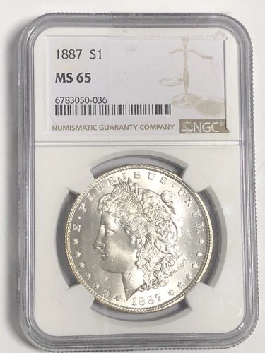 1887 MORGAN "NGC MS65" - CRISP WHITE, REV PL, STUNNING HIGH POINTS/MIRRORS💥 ✅