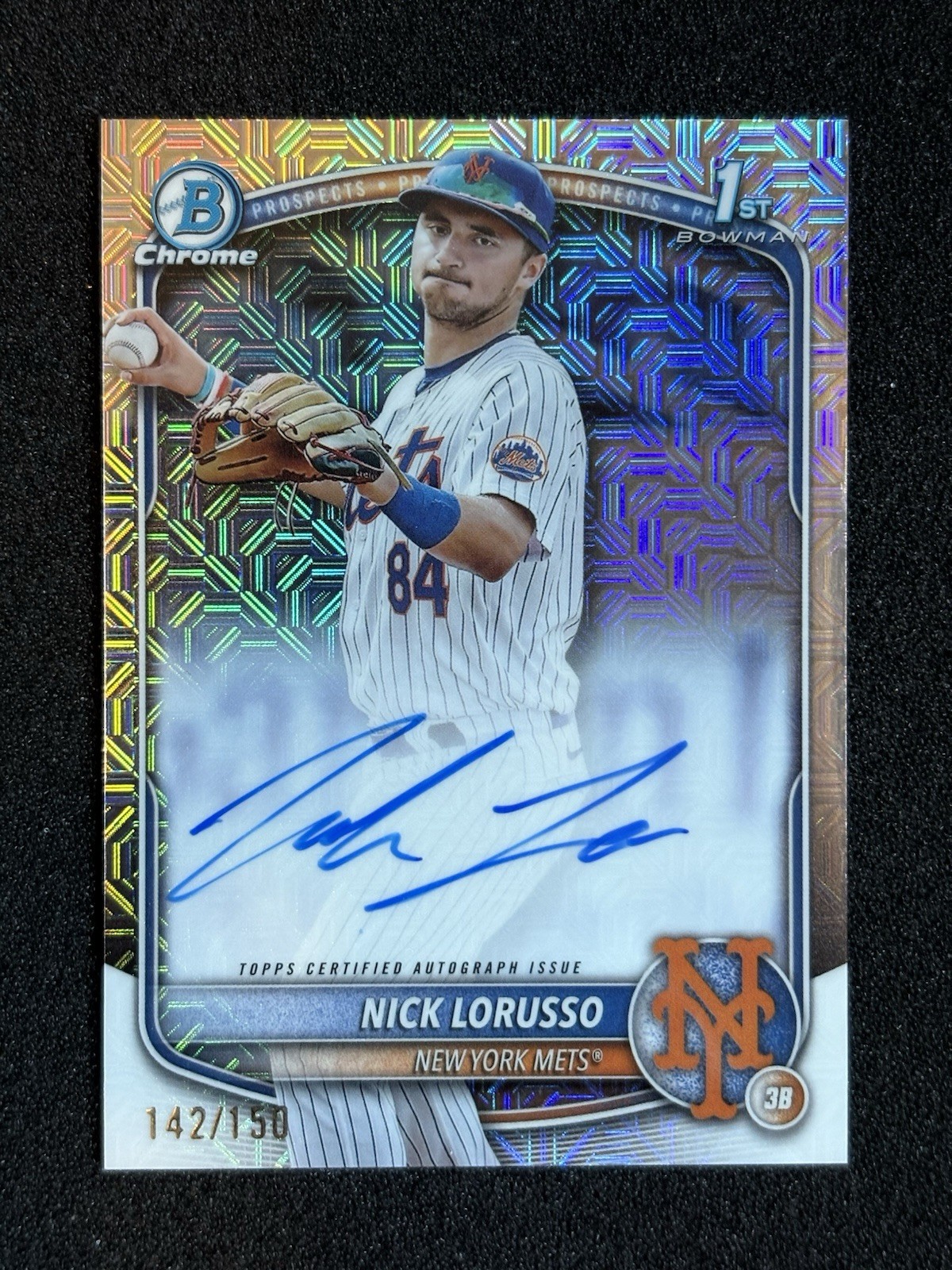 NICK LORUSSO 2025 BOWMAN CHROME 1ST AUTOGRAPH CHOICE HTA AUTO /150