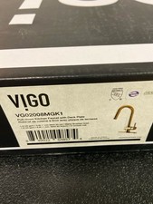 VIGO VG02008MGK1 Gramercy 17" 1-H Pull-Down Kitchen Faucet w/Plate, Matte Gold