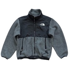 The North Face Denali Fleece Jacket Boys Size S 8-10 Gray Black
