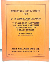 USED OPERATING INSTRUCTIONS FOR ALLIS CHALMERS D-14 AUXILIARY MOTOR TM-190