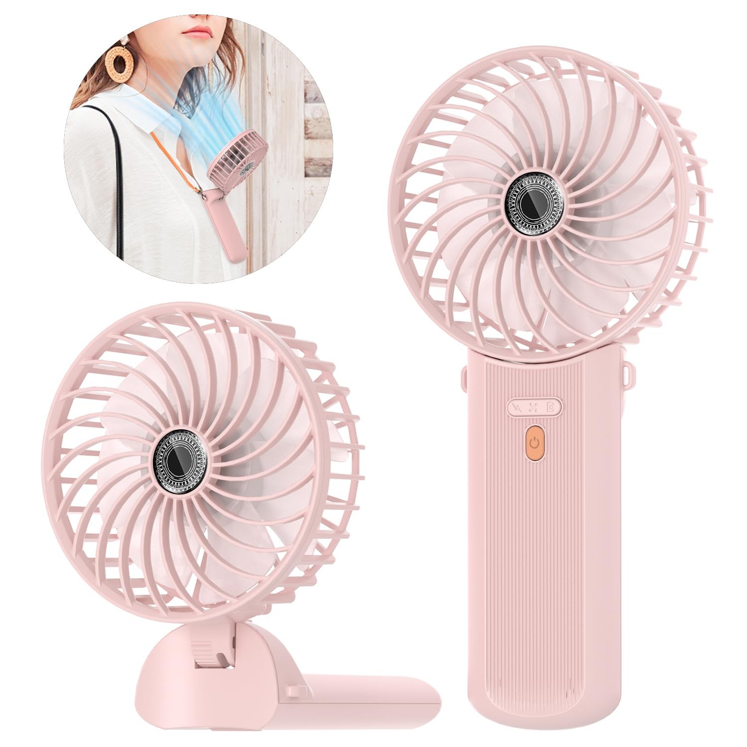 Lepwings Ventilatore Portatile, Mini Ventilatore USB Ricaricabile con 4 (X1c)