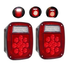 2PCS Red White LED Stop Turn Tail Light Universal Backup Brake Rear Lamp