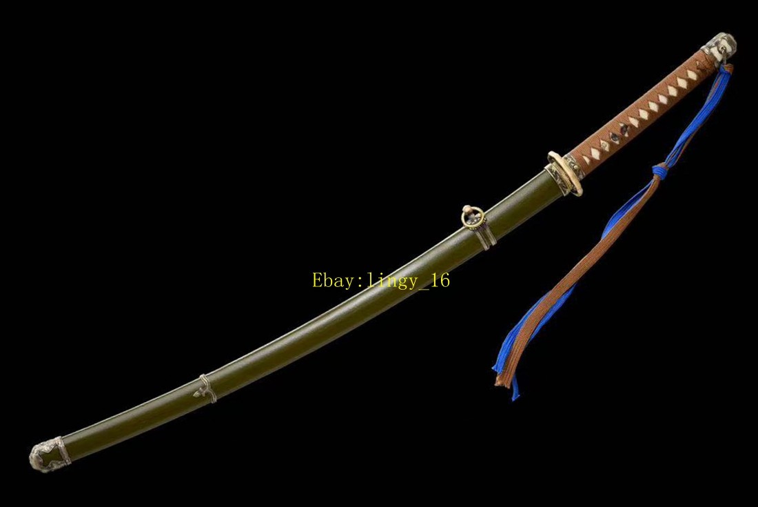 Functional Sword Military Saber Folded Steel Sharp TaChi Japanese Samurai Katana