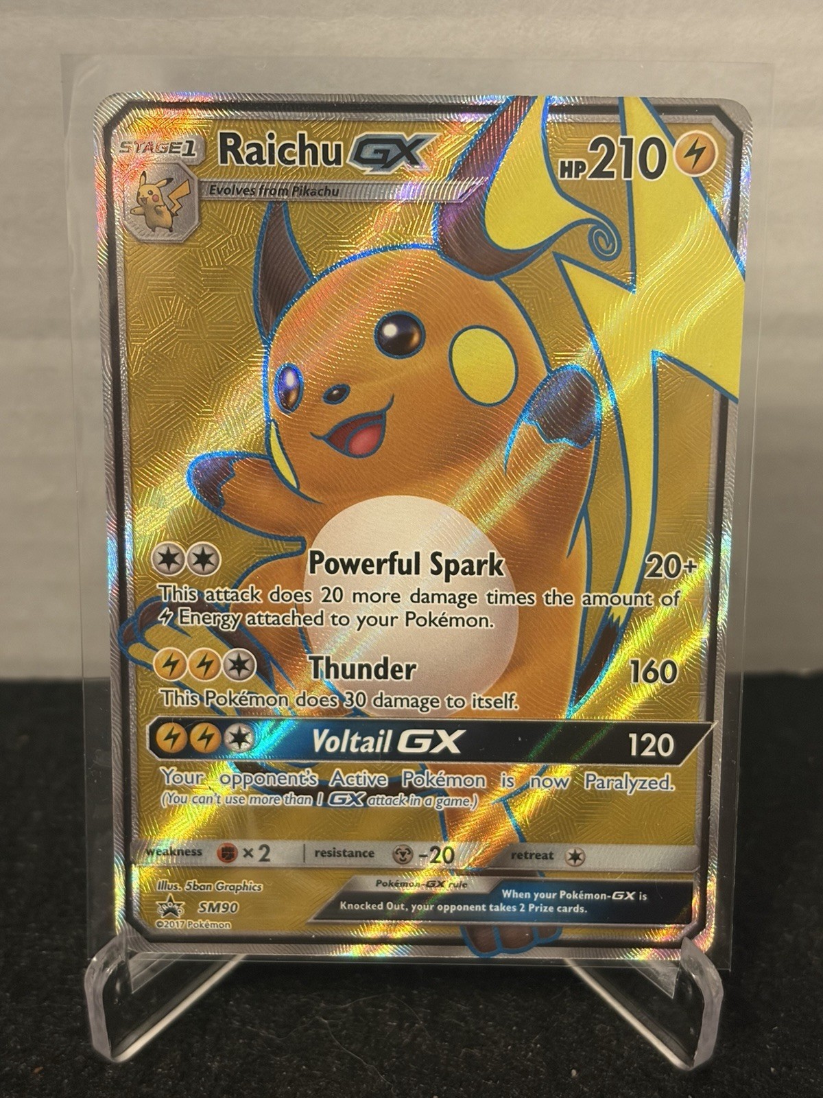 Pokemon Raichu GX SM90 Rare Full Art Black Star Promo Mint