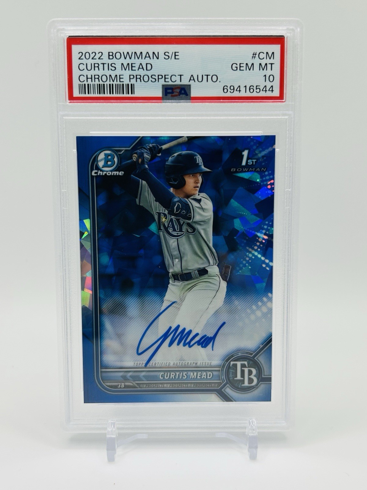 2022 Bowman Sapphire - Curtis Mead 1st Auto PSA 10